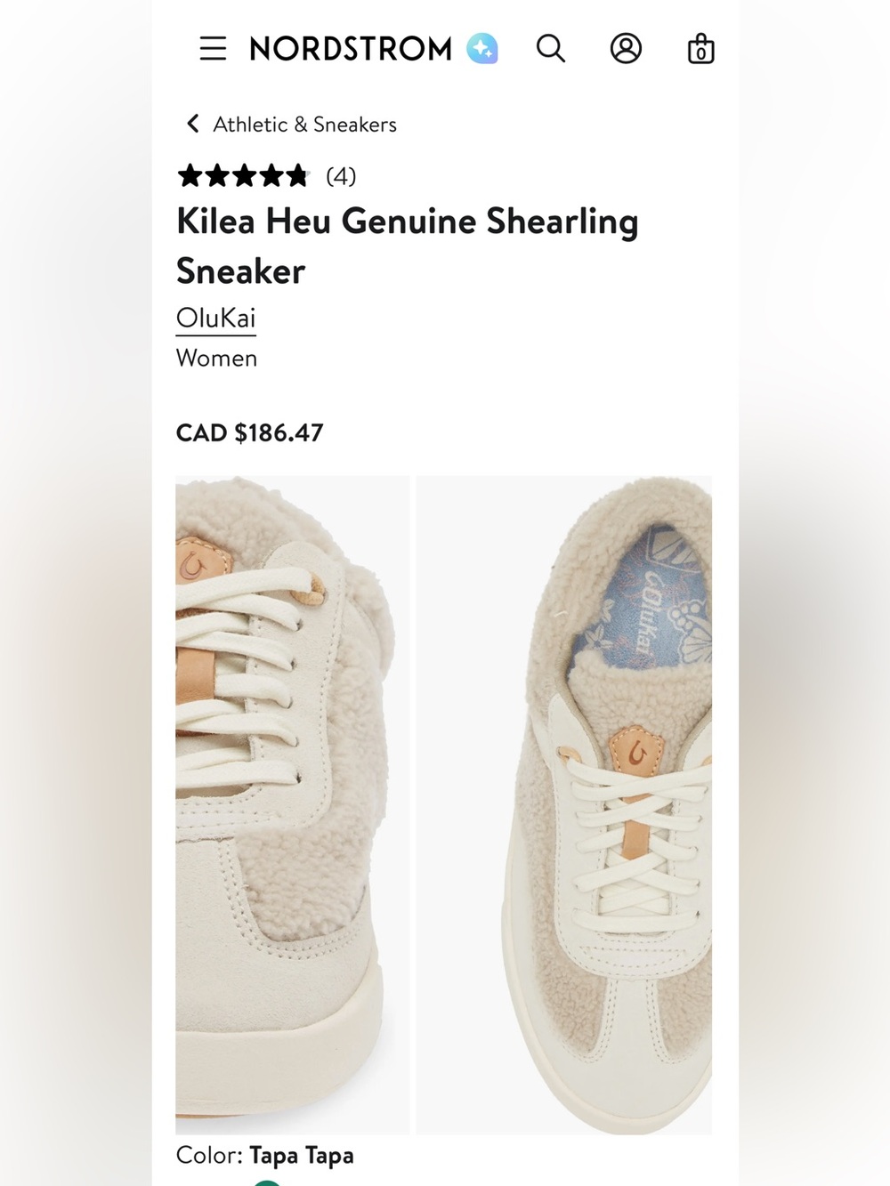 OluKai Kilea Heu shearling sneakers  7.5 beige | fall sneaker cozy cottagecore